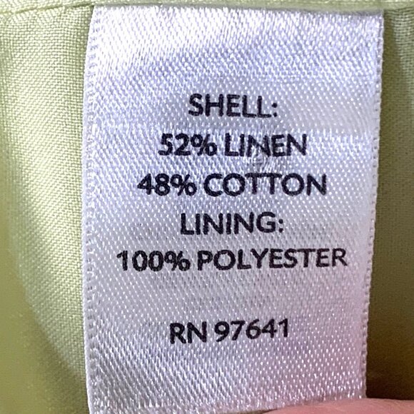 J. Jill Button Trench Jacket Linen Blend Long Sleeve Button Front PS Lime Green - Picture 11 of 12